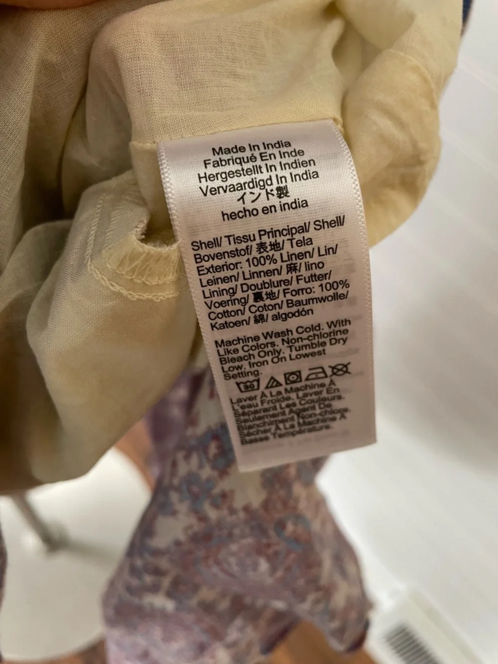 J.Crew Palermo Smocked Waist Mini Dress Floral Bouquet 100% Linen Size Small